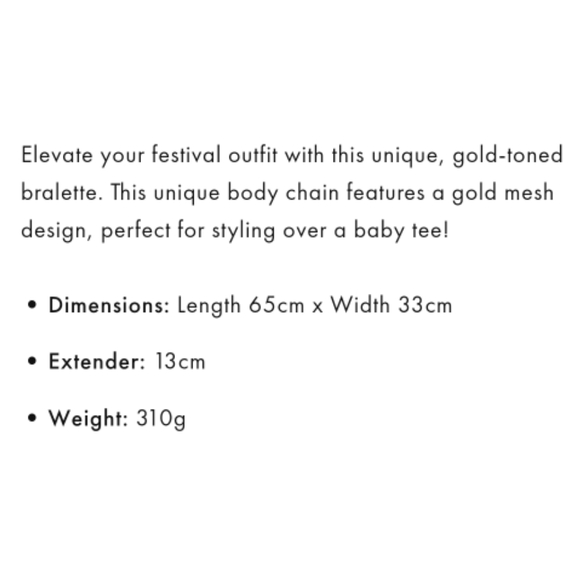 Lovisa gold chain metal bralette top - Picture 4 of 4